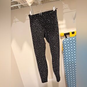 lululemon athletica Black Leggings with White heart Dot Print